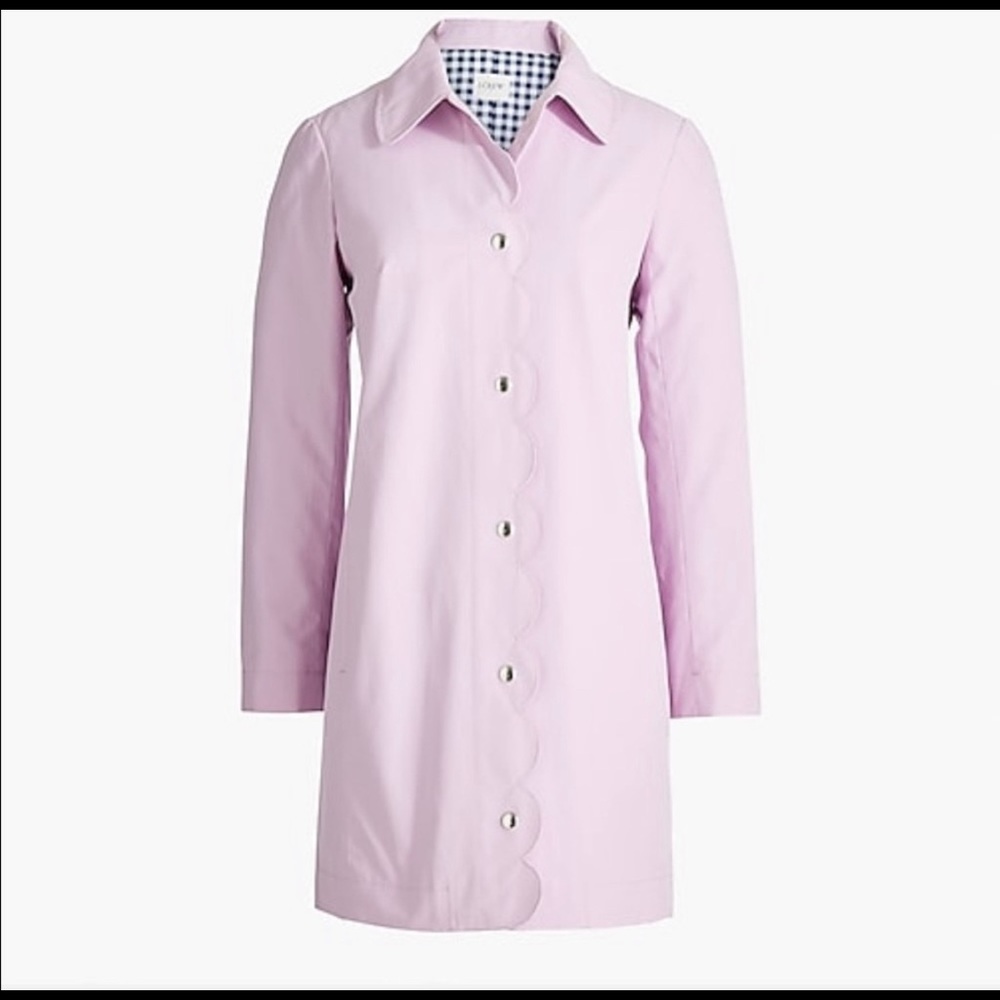 J Crew Pink Scalloped Mac Coat